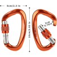 thumbnail image 5 of Karabiner, Kletterkarabiner, Karabinerhaken Aus Aluminium Schlsselanhnger 25 Kn-karabinerhaken Fr Hohe Beanspruchung Mit Schraubsicherung Zum Klettern, 5 of 5