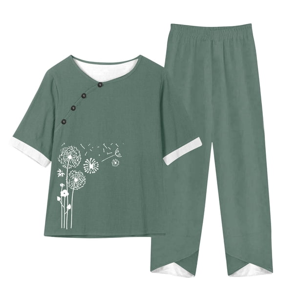 Conjunto Corto para las Mujeres Casual Deportivo Traje de Deporte Sudadera Y Pantalones de Dos Piezas