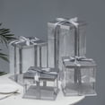 thumbnail image 3 of Cake Box, 5Pcs 8×8×9Inch Clear Cake Boxes with Ribbon, 8 Inch Cake Box for 6-7 Inch Cake Packing Carry, Clear Gift Boxes Display, 3 of 7