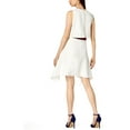 thumbnail image 2 of Julia Jordan Womens Layered Asymmetrical Mini Dress Ivory 16, 2 of 2