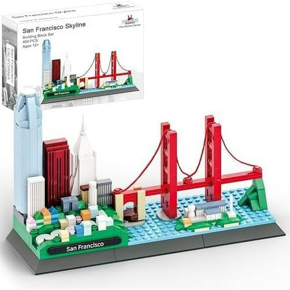 Apostrophe Games San Francisco Skyline Building Block Set (459 Pieces) Features Golden Gate Bridge and More