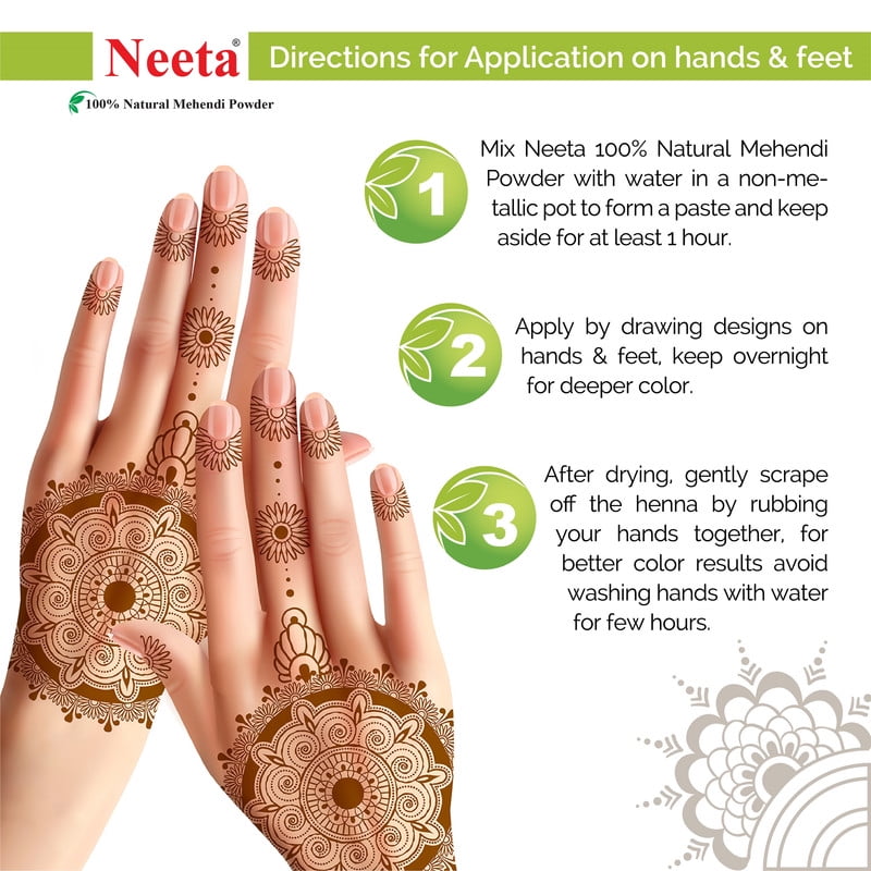Neeta 100% Natural Mehendi Henna Powder, Natural Brown Henna