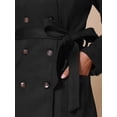 thumbnail image 5 of DARING DIVA Women's Long Faux Suede Fall Winter Trench Coat with Pockets L Black, 5 of 6