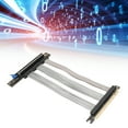 thumbnail image 1 of PCIe 5.0 Riser Cable 16X with 128GBs, EMI Shielded GPU Extension for RTX5090 4090 RX7900XTX, Backward Compatible ITX Water Cooling Gaming PC M.2 SSD Expansion, 1 of 7