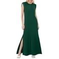 thumbnail image 1 of 2025 Vestido largo sin mangas con abertura para mujer: vestido camisero informal y holgado con bolsillos laterales, cuello redondo, tejido ligero, ideal para el verano, tallas S-XXL, 1 of 4