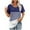 Dark Blue, variant on Short Sleeve Tshirt for Women Comfy Crew Neck Pleated Tunic Tops Fashion Print Casual Loose Blouses (Blue,L)