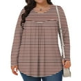 thumbnail image 2 of fatyb Plus Size Tops for Women Long Sleeve Casual Pleated Tunic Tops Womens Dressy Loose Tee Blouses, 2 of 6