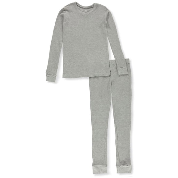 Ice2o Girls' Thermal 2-Piece Long Underwear Set - Light Heather Gray, 4 - 5 (Little Girls)