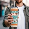 thumbnail image 5 of Charlotte NC North Carolina Travel Vacation Stamp 20oz Insulated Water Bottle Skinny Tumbler Includes Straw, 5 of 7