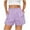 Purple, variant on QQAMB Shorts for Women Strip Printed Elastic Waisted Casual Button Summer Comfy Loose Homewear Outwear Shorts Purple L