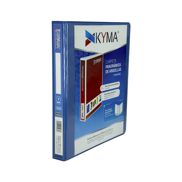 Carpeta Panorámica Kyma Argolla O 1 pulgada Tamaño Carta Azul Aqua