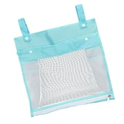 Rushawy Mesh Bath Toy Organizer Bottom Zipper Multipurpose Net Bag for Kids Bathroom blue
