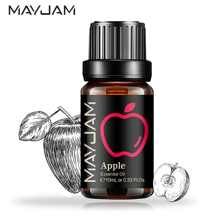 MAYJAM 10ml (0.33fl.oz) Apple Essential Oils, Therapeutic Grade Fruit Oil for Aromatherapy, Diffuser, Yoga, Skin Care, DIY Candle and Soap Making, Red