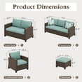 thumbnail image 7 of Sophia & William 6 Pieces Wicker Patio Furniture Set 9-Seat Outdoor Conversation Set, Blue, 7 of 7