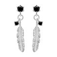 thumbnail image 1 of Silver Needle Feather Alloy Earrings Cold Wind Design Female Jewelry, 1 of 4