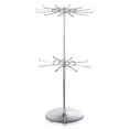 thumbnail image 1 of Polmart 2-Tier Spinning Display Stand ?Heavy Duty Adjustable Countertop Stand for Retail, Jewelry, Cosmetics, Crafts ?Sturdy Metal Base 360° Rotating Tiers with Height Adjustable (Silvery), 1 of 4