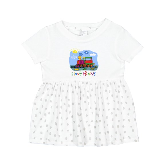 Inktastic I Love Trains Girls Baby Dress