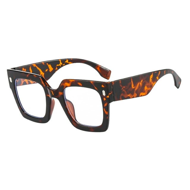 Lunettes Marron Adultes Unisexes Été Personnalité Carrée Rétro Grand Multicolore