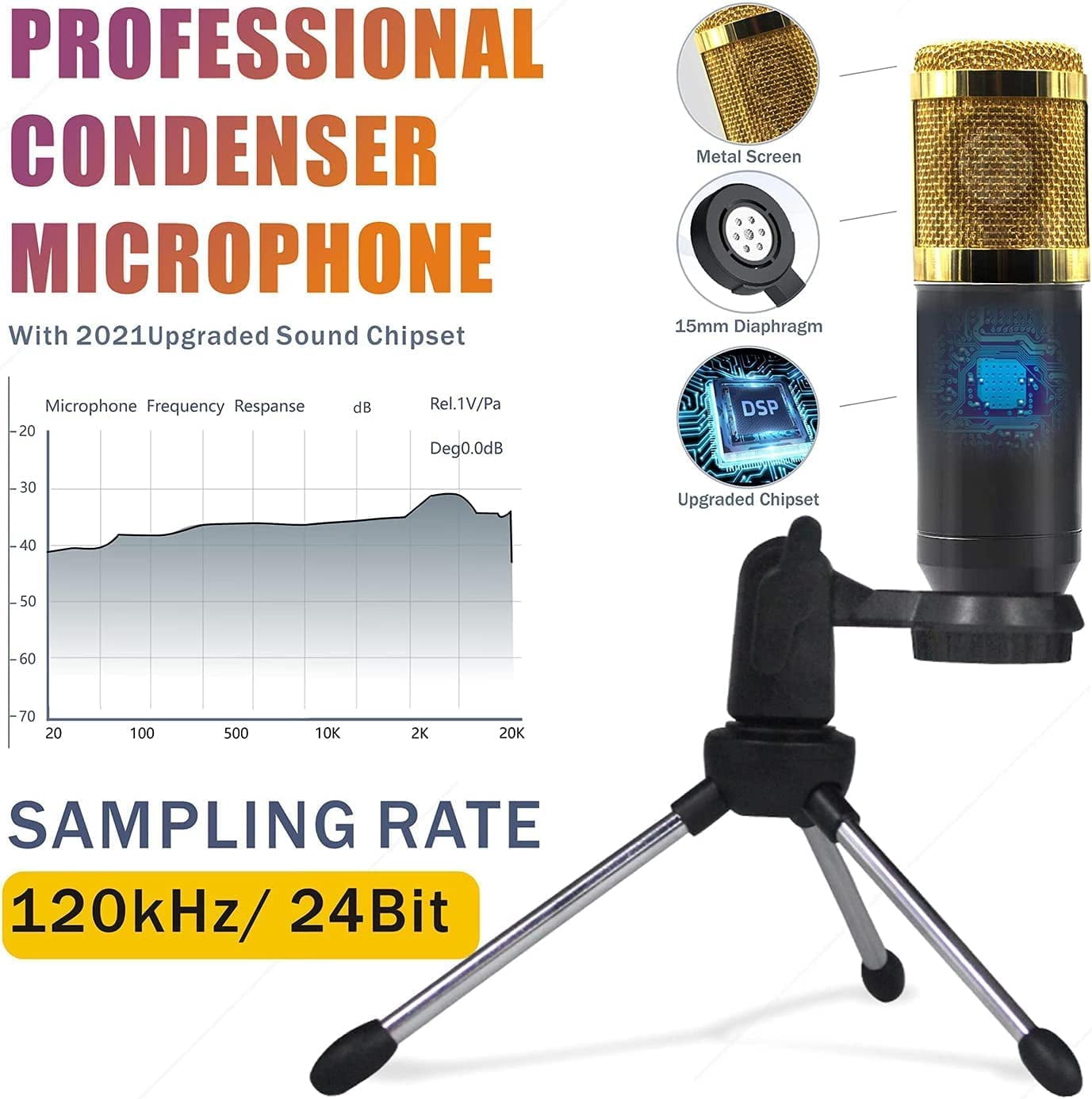[New Arrival]Streaming Microphone Kit With Audio Mixer USB Condenser Podcast Life