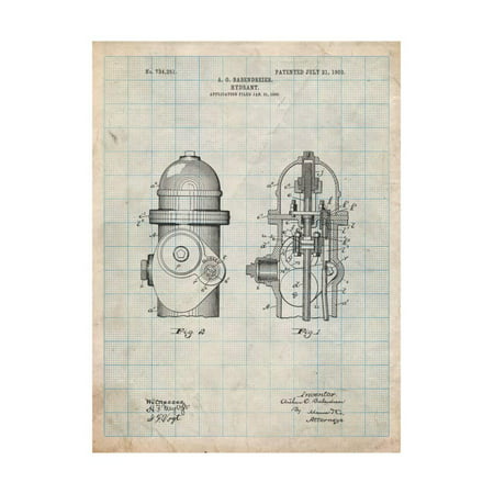 Fire Hydrant 1903 Patent Print Wall Art By Cole Borders