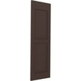 thumbnail image 3 of Ekena Millwork 12"W x 42"H Americraft Two Equal Raised Panel Exterior Real Wood Shutters (Per Pair), Raisin Brown, 3 of 10