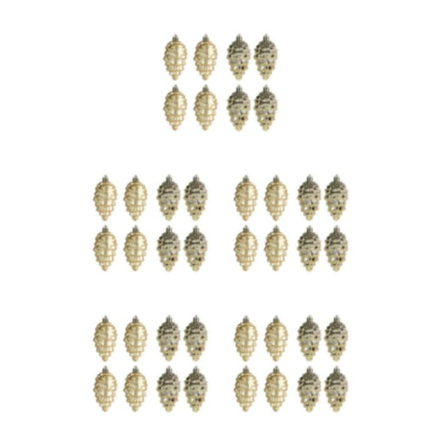 kurtrusly 8piece Christmas Decorations Exquisite Pine Cone Decorations For Magical Gold 5Set