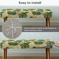 thumbnail image 4 of Jiueut Tropical Palm Leaf Print Dining Bench Cover, Stain Resistant Stool Seat Protector Cover Non Slip Rectangle Bench Cushion Home Decor Accessoriess for Dining Room Living Room Kitchen, 4 of 7