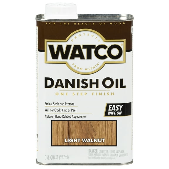 6 Pack, Light Walnut, Watco Danish Oil - 65541, Quart