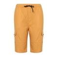 thumbnail image 4 of Summer Savings! Zanvin Mens Flat Front Athletic Cargo Shorts Clearance, Men Casual Lace Up and Elastic Waist Closure Pocket Cargo Shorts, Quickly Dried, Soft and Breathable, Yellow, XXXL, 4 of 7