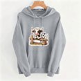 thumbnail image 5 of Aimik Cute Graphic Hoodies Sweatshirts for Women Fall Winter Drawstring Cow Print Pullover Tops Womens Loose Comfy Clothes with Pocket, 5 of 6