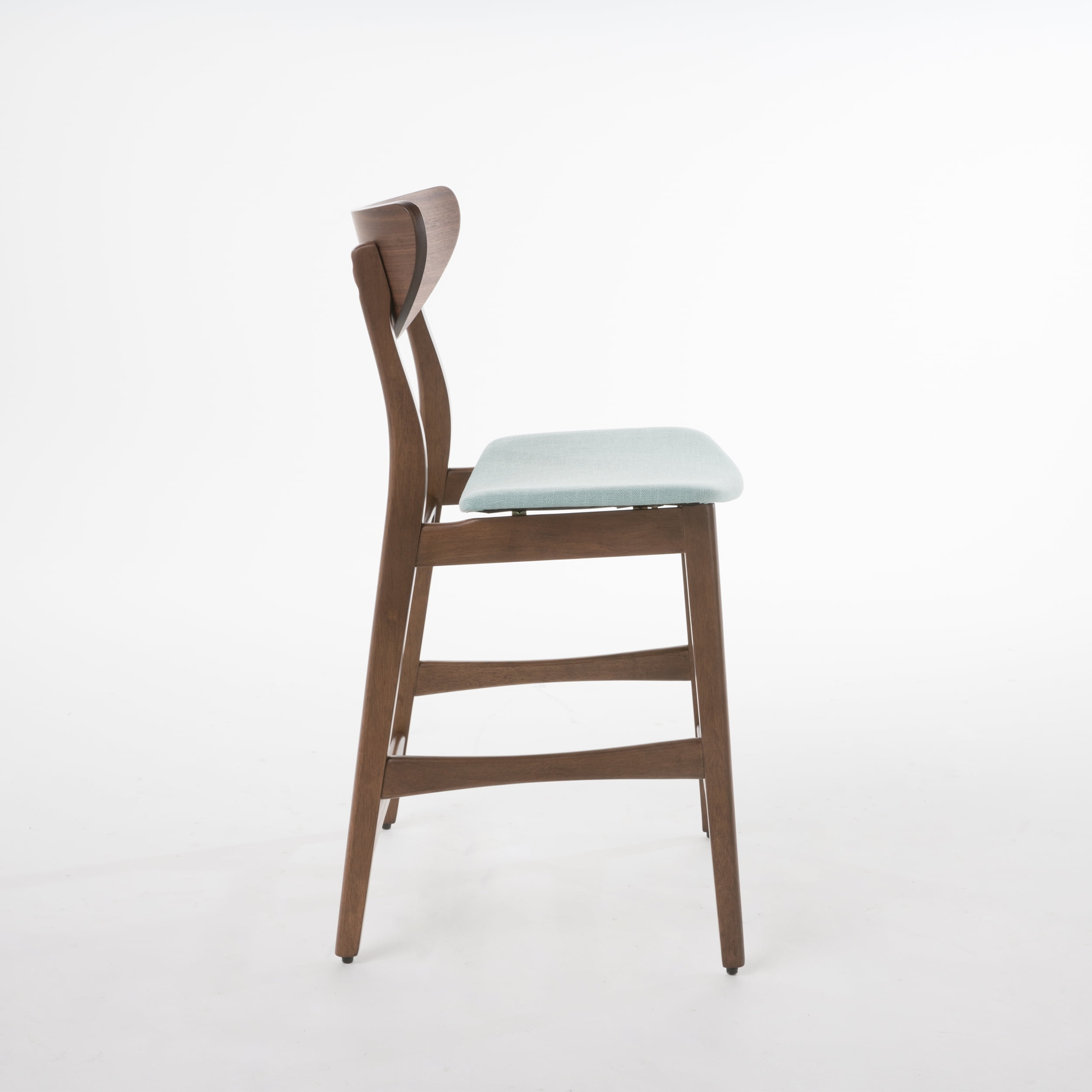 Noble House Gillian Indoor Fabric Upholstered Counter Stool, Set of 2, Mint