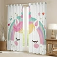 thumbnail image 2 of Castle Fairy Girly Magical Horse Blackout Curtains Set of 2 (52x84 Each),Kawaii Rainbow Unicorn Window Curtains,Cartoon Animal Curtains and Drapes,Lightweight Room Decor, 2 of 6