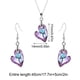 thumbnail image 2 of Elegante conjunto de collar y aretes con colgante de corazón de cristal para mujer, regalo de joyería de moda colorido, cadena de 45 cm, diseño romántico de moda para cualquier ocasión, 2 of 6