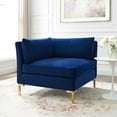 thumbnail image 2 of Sofa Corner Chair, Velvet, Blue Navy, Modern Contemporary Urban Design, Living Lounge Room Hotel Lobby Hospitality, 2 of 6