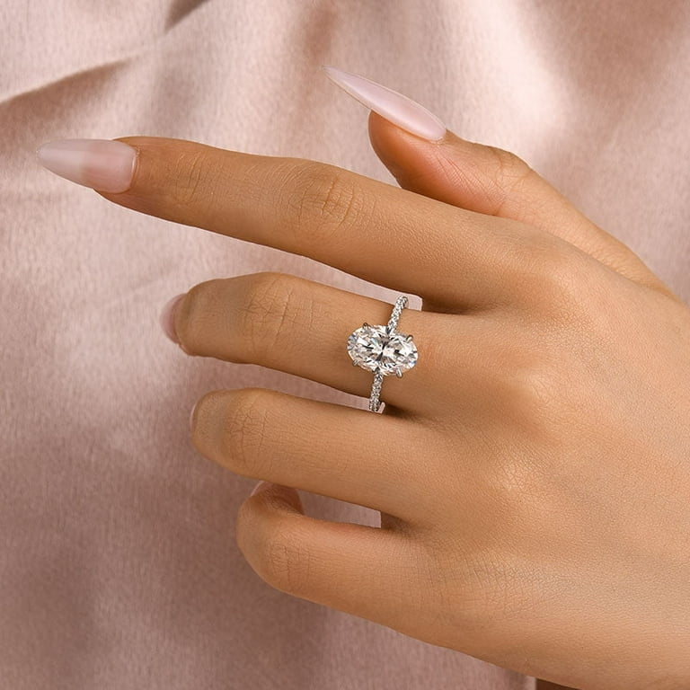 Ammo Jewel Ct Lab Created Oval Cut Diamond Ring Sparkling