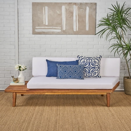 Noble House Burton Indoor Minimalist Acacia Wood Left Sided Sofa