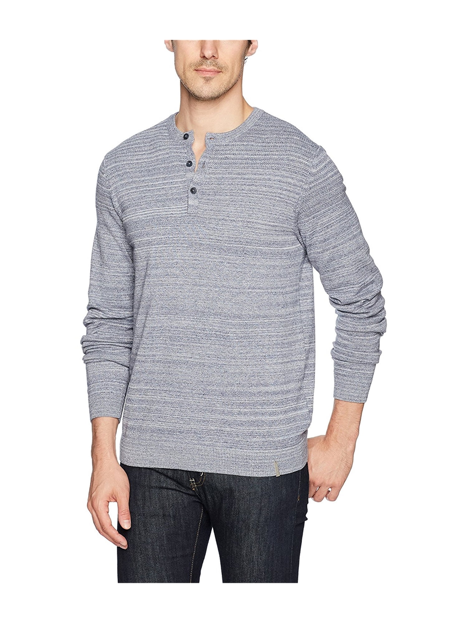 Calvin Klein Calvin Klein Mens Textured Henley Pullover Sweater