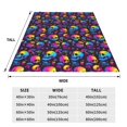 thumbnail image 3 of Pofeuu mushroom rainbow color Skull Print Ultra-Soft Micro Fleece Blanket,for Bed Or Sofa,All Season Throw Blankets Flannel Blanket-40"x30", 3 of 7