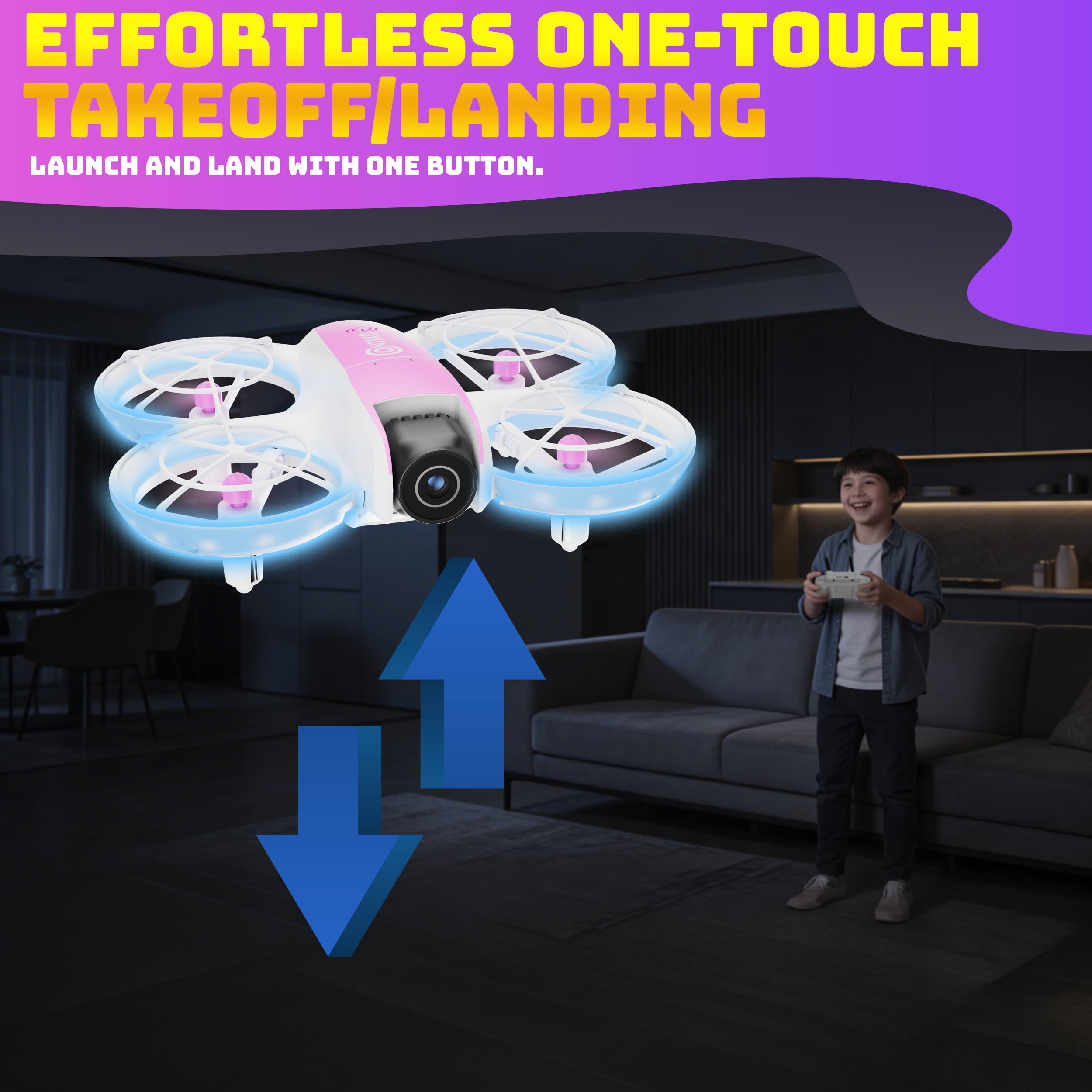 Contixo F15 Aerial Drone Skins w/ Remote Controller & Manual, Pink