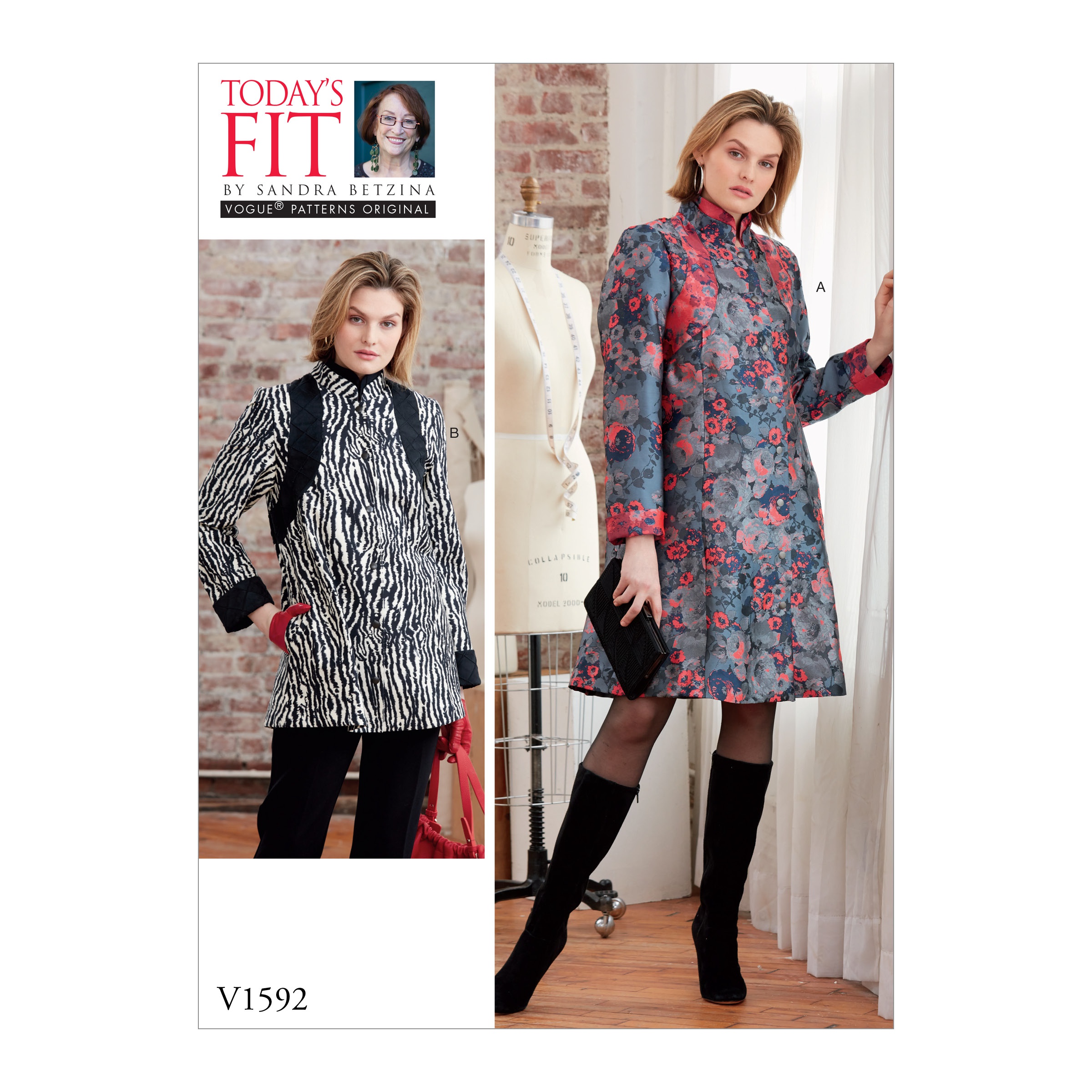 Vogue Patterns Sewing Pattern Misses' Coat Dress and Top-ONE SIZE