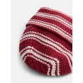 thumbnail image 4 of No Boundaries Women's Ribbed Knit Striped Beanie, 4 of 4