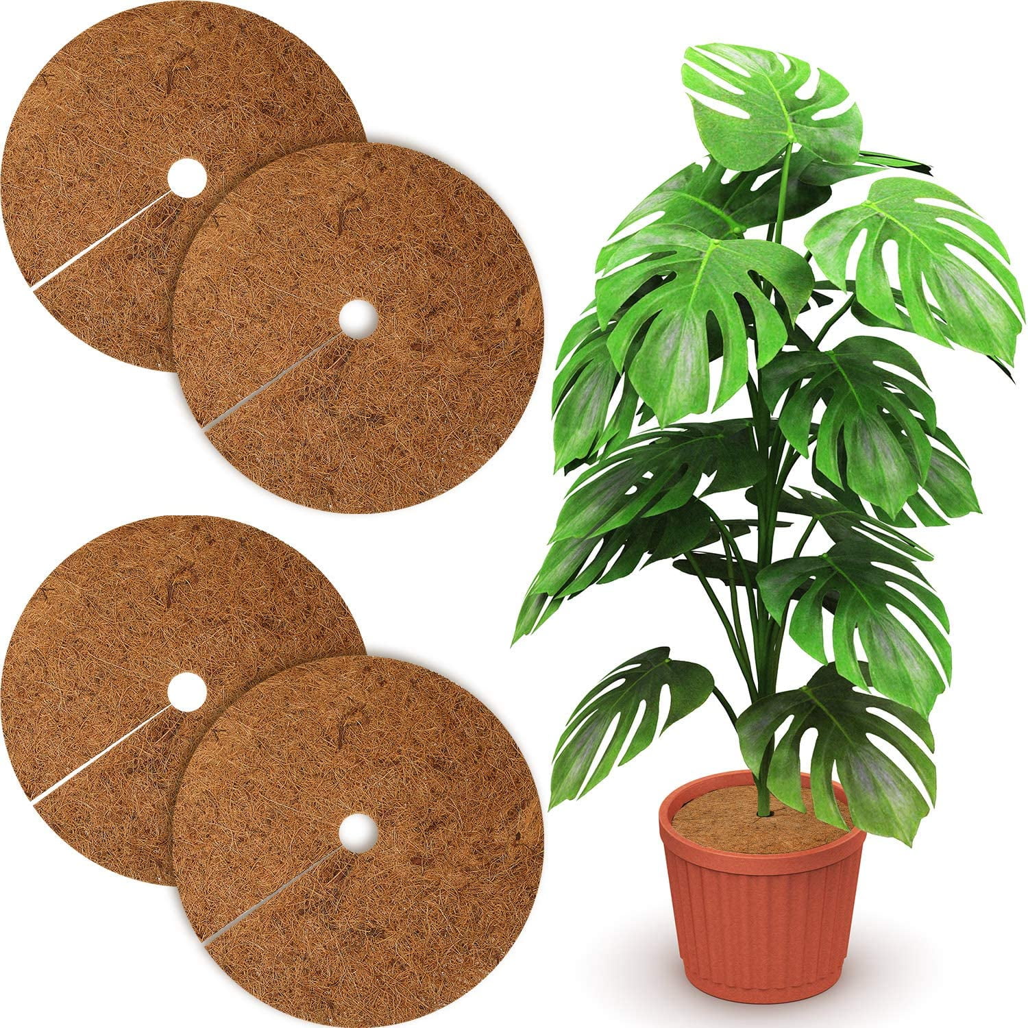 Awtang 10PCS Coconut Mulch Cover Mulch Disc Plant Cover for Gardening,20CM regular 