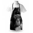 thumbnail image 4 of Gorilla Apron, Picturesque of a Grumpy Ape Portrait in Monochrome Tones, Unisex Kitchen Bib with Adjustable Neck for Cooking Gardening, Adult Size, Charcoal Grey Grey, by Ambesonne, 4 of 4