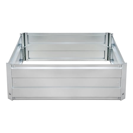 Galvanized Raised Garden Bed Outdoor for Vegetables Flowers Herb, 8.3×3×1FT Large Heavy Metal Box Steel Kit with Corner, Silver