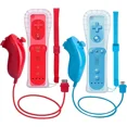 thumbnail image 1 of 2 Packs Wireless Controller and Nunchuck for Wii and Wii U Console, Gamepad with Silicone Case and Wrist Strap, 1 of 7