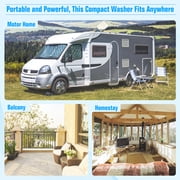 SUNCROWN 16lbs Portable Twin Tub Washer with Spin Dryer Washing Machine , Mini Compact Laundry Washer Machine with Drain Pump, Semi-automatic Washer Combo, Apartments(Grey)