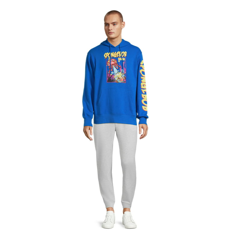 Men's White Graphic Pullover Sweatshirt & Sweatpants For Big And