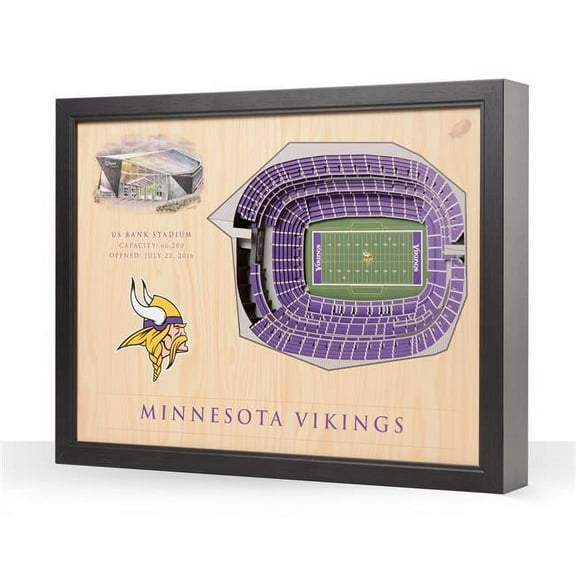 Minnesota Vikings 25.5" x 19.5" U.S. Bank Stadium Stadium Views Wall Art