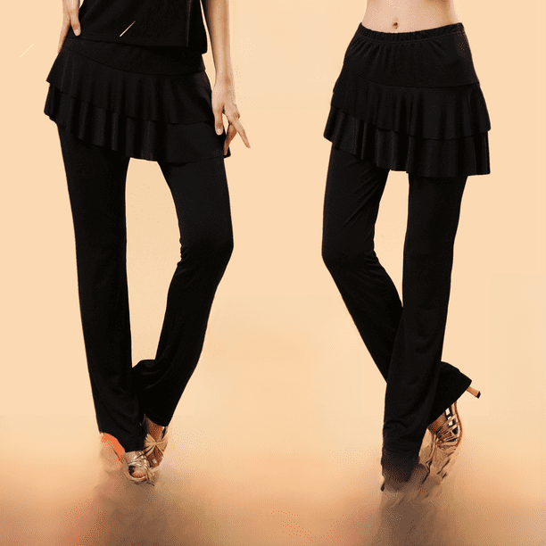 Ropa de baile cuadrado Falda Ropa de baile Pantalones para adultos Pantalones de baile latino Pantalones para mujer Otoño e invierno