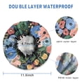 thumbnail image 3 of Shower Caps,Pioneer Flower Floral Print Pattern Waterproof Shower Cap for Women 4 Pieces,Double Reusable Hair Cover for Shower PEVA Elastic Stretch Hem, 3 of 7